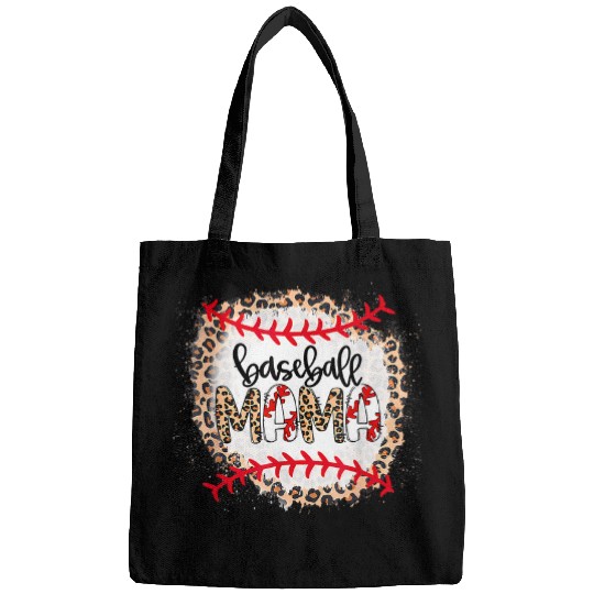 Sport Baseball Bleached Softball Baseball Mama Leopard Tee MotherS Day 1 Bags