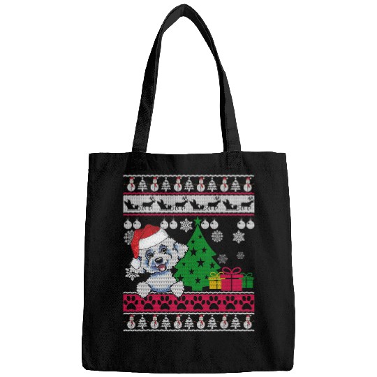 Bichon Pet Frise Funny Bichon Frise Christmas Ugly Sweater Dog Lover xmass Tee Bags