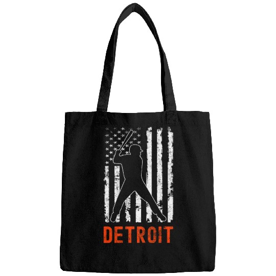Sport Baseball Detroit Michigan American Flag Baseball Weathered 1 Bags