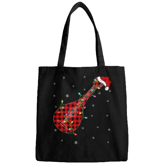 Funny Mandolin buffalo plaids Family Matching Mandolin Christmas Pajama Bags