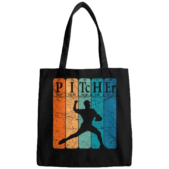 Sport Baseball Periodic Table Elements Nerd Baseball Pitcher Retro 21 Bags