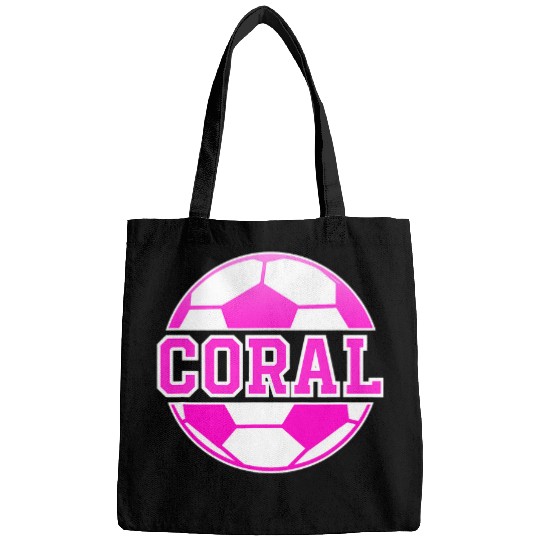 Sport Soccer Coral Name Girls Soccer Play Football Sports Fan Balls Bags