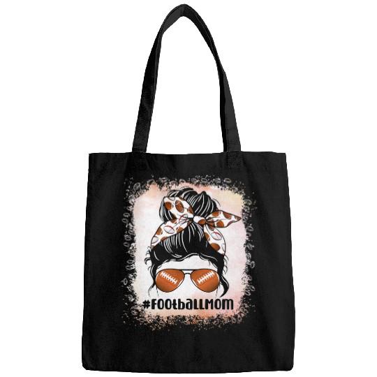 Sport American Football Bleached Football Mom Life Messy Bun Mom 19 Bags