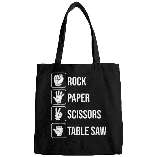 Rock Paper Scissors Table Saw Carpenter Woodworking Bags