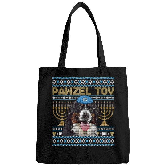 Bernese Mountain Pet Pawzel Tov Jewish Bernese Mountain Dog Funny Hanukkah Bags