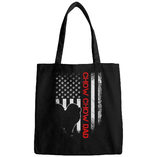 Chow Chow Pet Vintage USA Flag Proud Chow Chow Dog Dad Silhouette Funny Bags