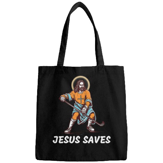 Sport Hockey Jesus Saves Goalie Sport Religious Christian Bags