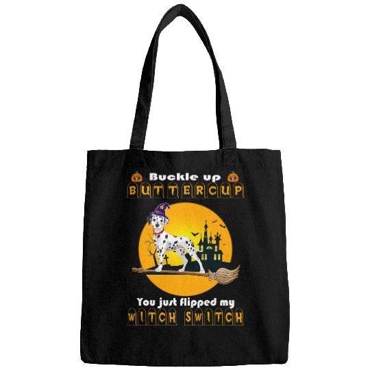 Dalmatian Pet Buckle Up Buttercup Dalmatian Halloween Bags