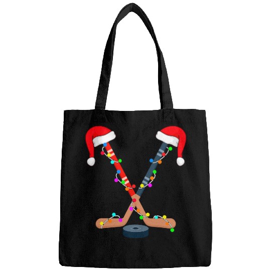 Sport Hockey Santa Hat Christmas Lights Funny Sport xmass Boys 16 Bags