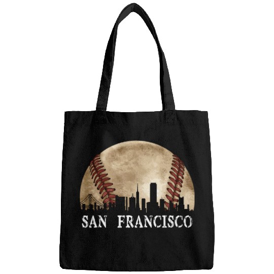 Sport Baseball San Francisco Skyline City vintages Baseball Lover Bags