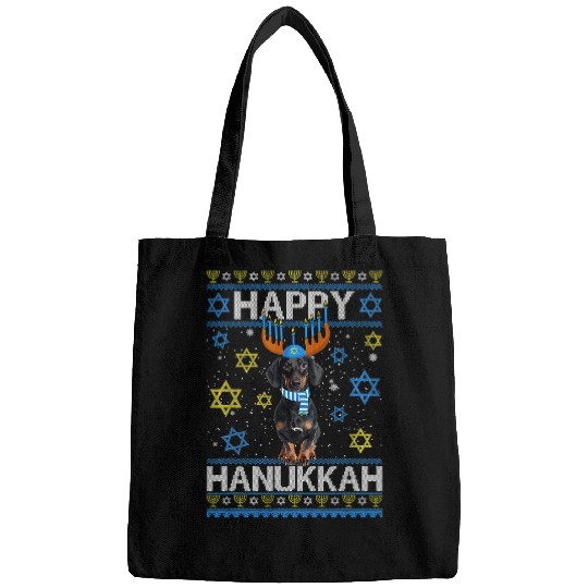 Dachshund Pet Jewish Lover Menorah Happy Hanukkah Chanukah530 Bags