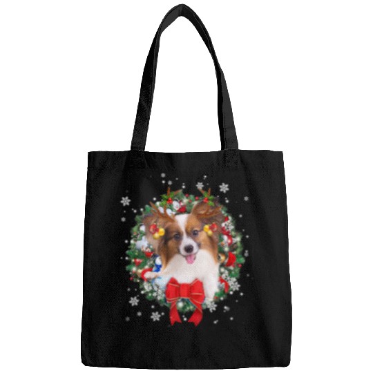 Papillon Pet Christmas Wreath Ornament Decoration Xmas Bags