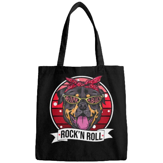 Rottweiler Pet Rockabilly Dog Pin Up Rock n Roll Punk Concert Bags