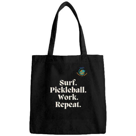 Sport Pickleball Retro Surf Pickleball Work Repeat in Manhattan Beach Bags