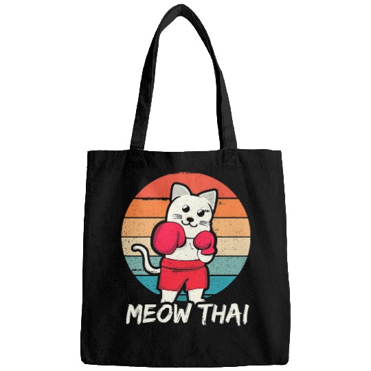 Sport Muay Thai Cat Hilarious Cat Meow Thai For Muay Thai Feline Martial Artist Bags