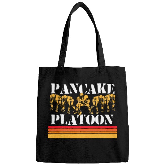 Sport American Football Pancake Platoon Funny Offensive Lineman Retro Football Line Bags