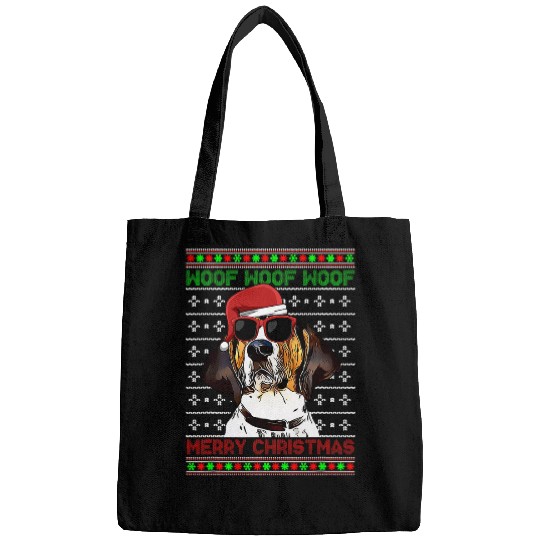 Coonhound Pet Treeing Walker Coonhound Dog Funny Woof Merry Christmas Bags