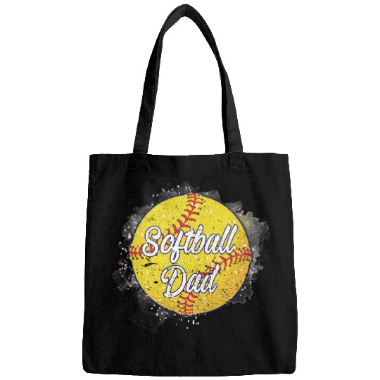 Softball Gift Retro Softball Dad Funny Vintage Softball Dad Fathers Day 81 Bags