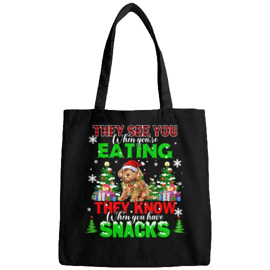 Cockapoo Pet They See You When Youre Eating Snacks Lover Xmas Bags