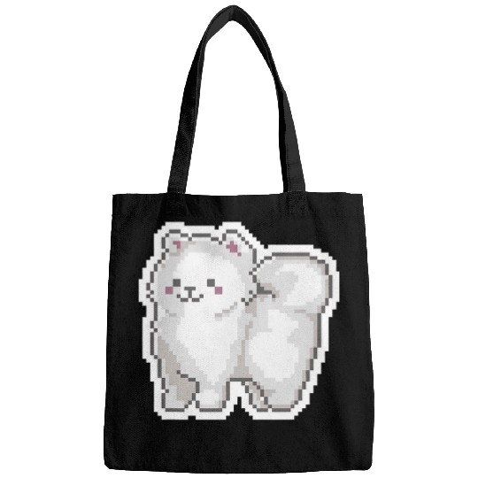 Cute Samoyed Pixel Pixel Samoyed Dog Cute Dog Mom Dog Dad Bags