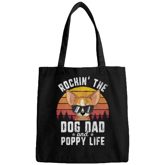 Chihuahua Pet Retro Rockin Dog Dad And Poppy Life Chihuahua Dog Bags