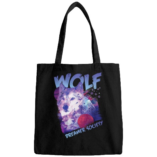 Coyote Mammal Dreamer Society Wild Wolves wolfs And A Dream Catcher Bags
