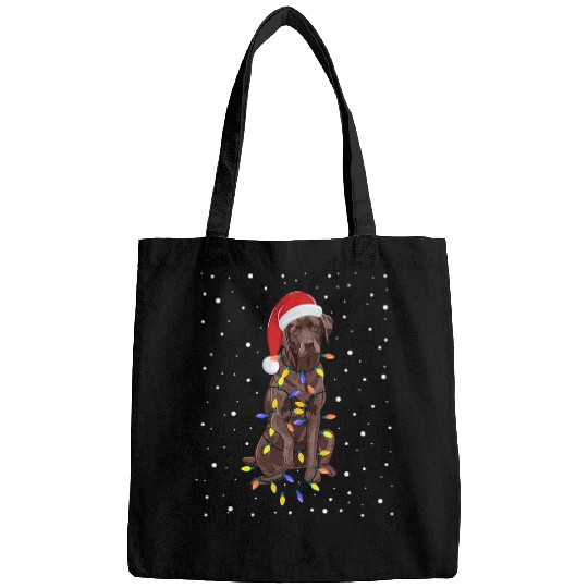 Labrador Pet Chocolate Labrador Dog Wear Santa Hat Christmas Fairy Lights Bags