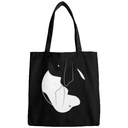 Coonhound Pet Yin Yang Black and Tan Coonhound Funny Dog Symbol Zen Bags