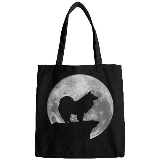Samoyed Silhouette In The Moon Halloween Costume Bags