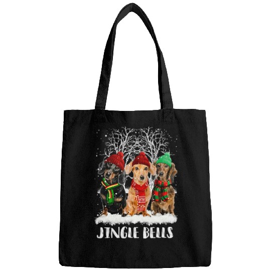 Dachshund Pet Jingle Bells Christmas Snow Tree Bags