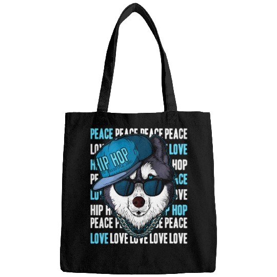 Husky Pet Funny Husky Rapper HipHop Lovers Rap Music Fan Bags