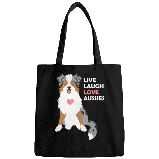 Australian Shepherd Pet Blue Merle Australian Shepherd Dog Live Laugh Love Aussies Bags