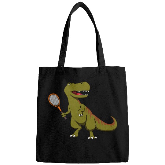 Sport Tennis Dino Tennis Dinosaur TRex with Racket Tyrannosaurus Dino Player Bags