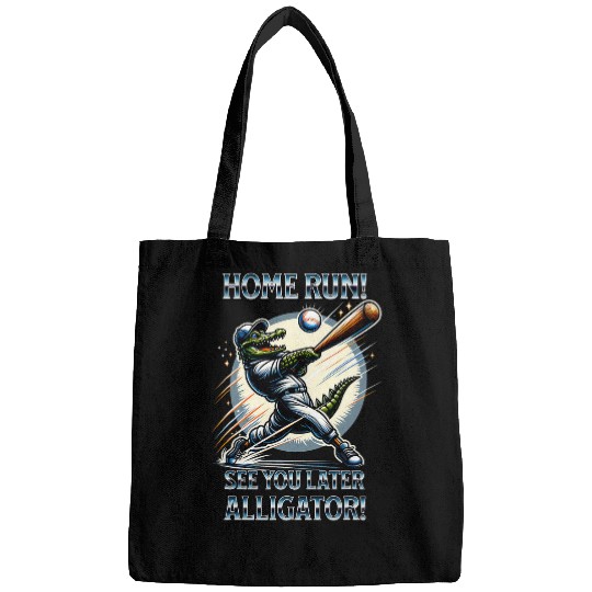 Sport Baseball homes Run See You Later Alligator Hitting Homerun Bags