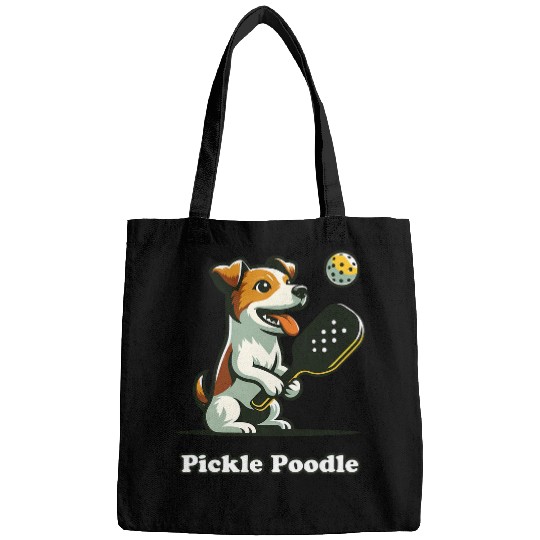 Sport Pickleball Dog Playing Pickleball Jack Russell Funny Pickle Poodle Bags