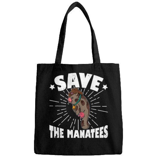 Manatee underwater cute biologist cowboy wildlife zookeeper 1 Bags