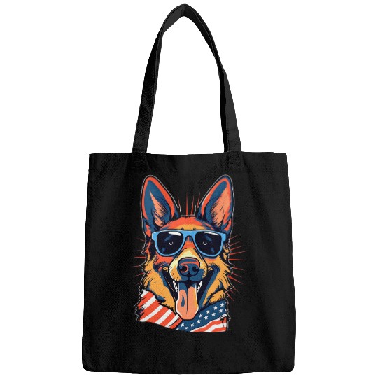 German Shepherd Pet USA 4th of July Memorial Day Bags