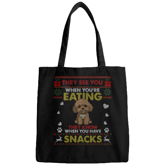 Cavapoo Pet You Have Snacks Funny Cavapoo Dog Pet Ugly Christmas Sweater Bags