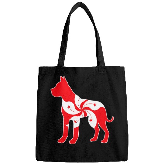 Boxer Pet Silhouette Flag of Hong Kong Bags