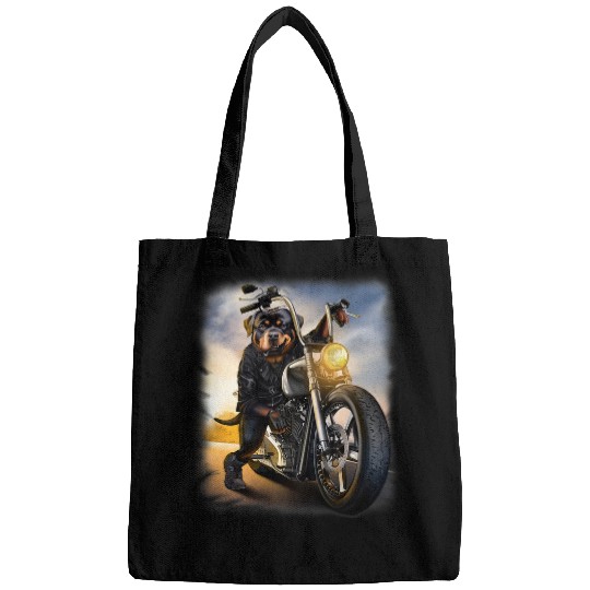 Rottweiler Pet Riding Chopper Motorcycle 3 Bags