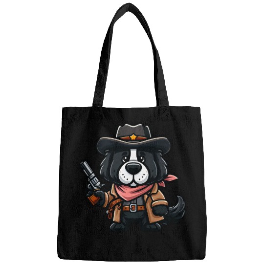 Newfoundland Pet Wild West Funny Cowboy Bags