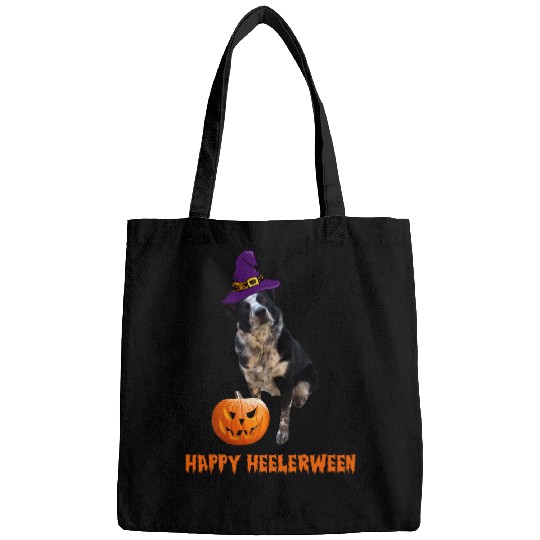 Heeler Pet Blue Heeler Happy Heelerween With A Pumpkin Bags