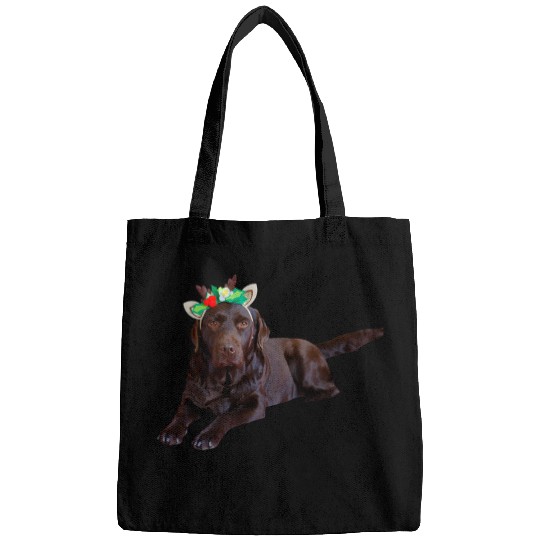 Labrador Pet Chocolate Lab Cute Labrador Dog Image Funny Christmas Bags