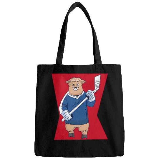 Sport Hockey Lamb Playing Ice Hockey Ironic Hobby Sports Bags