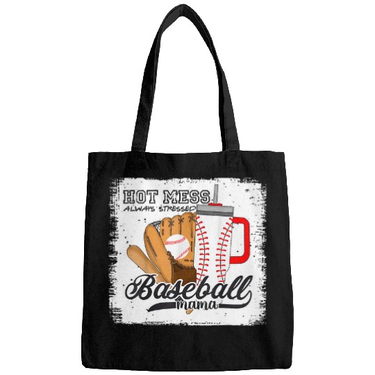 Sport Baseball Hot Mess Always Stressed Baseball Mama Tumbler Baseball 1 Bags