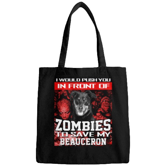 Beauceron Pet In Front Of Zombies To Save My Beauceron Dog Halloween 2 Bags