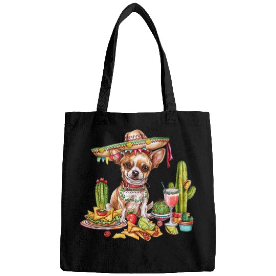 Chihuahua Pet Cinco de Mayo Chihuahua Dog Mexican Cuisine Chihuahua Bags