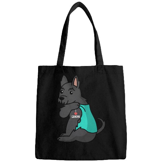 Scottish Terrier Pet I Love Grandma Tattoo Scottish Terrier Grandmother Bags