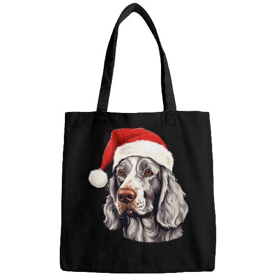 English Setter Pet English Setter Santa Hat Christmas Sweater Pet Dogs Bags