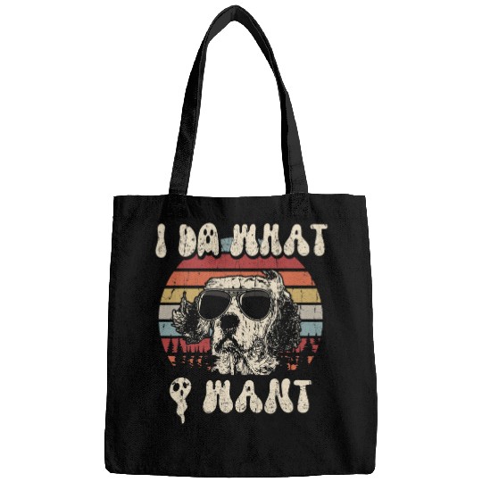 English Setter Pet English Setter Says I Do What I Want Halloween Retro Bags